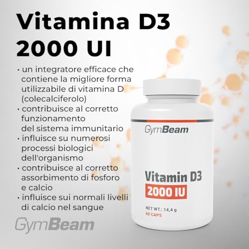 GymBeam Vitamina D3 2000 UI Capsule 60 cps ossa