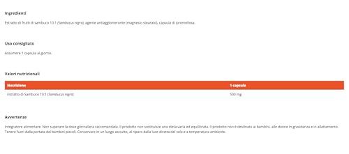 GymBeam Estratto di Sambuco capsule 500 mg 90 cps antiossidante