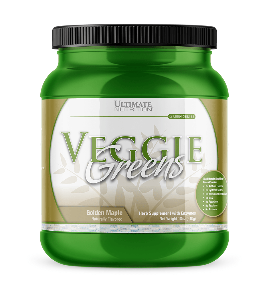 Ultimate Nutrition Veggie Greens polvere gusto Golden Maple vegan