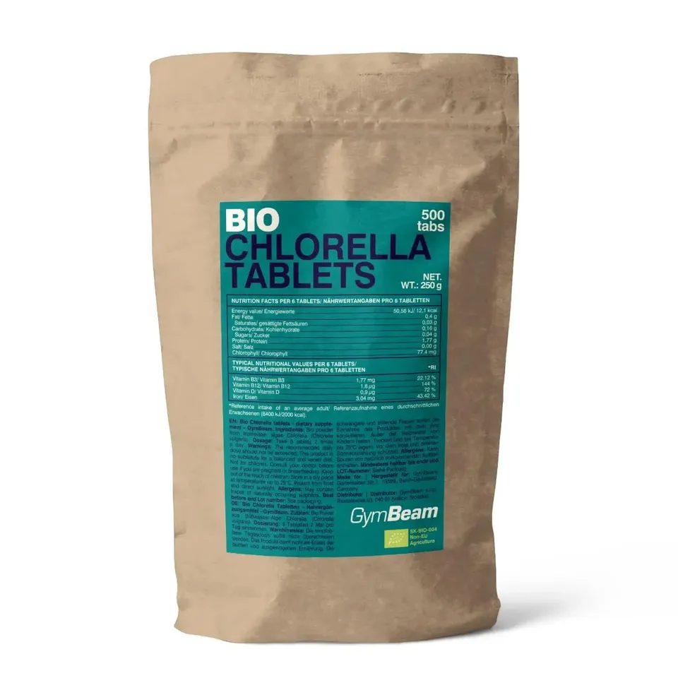 GymBeam Clorella Bio compresse Chlorella 500 tabs detox