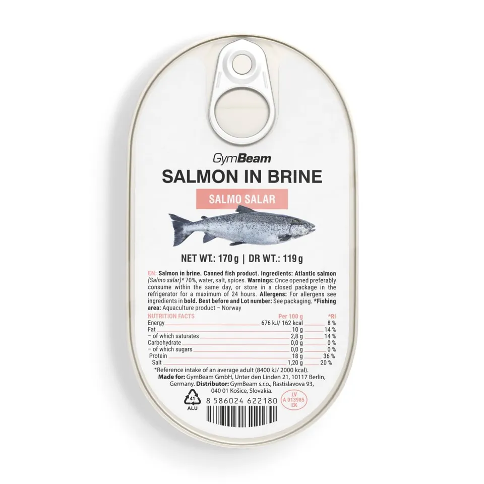 GymBeam Salmone in Salamoia Norvegese 170 g Proteico Omega 3