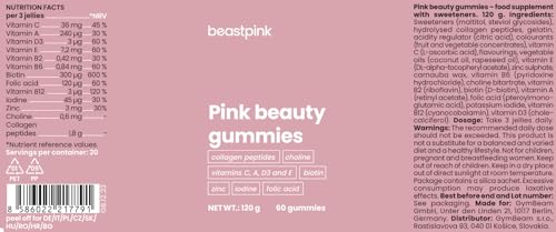 Pink Beauty Gummies Collagene Biotina Zinco 60pz Donna