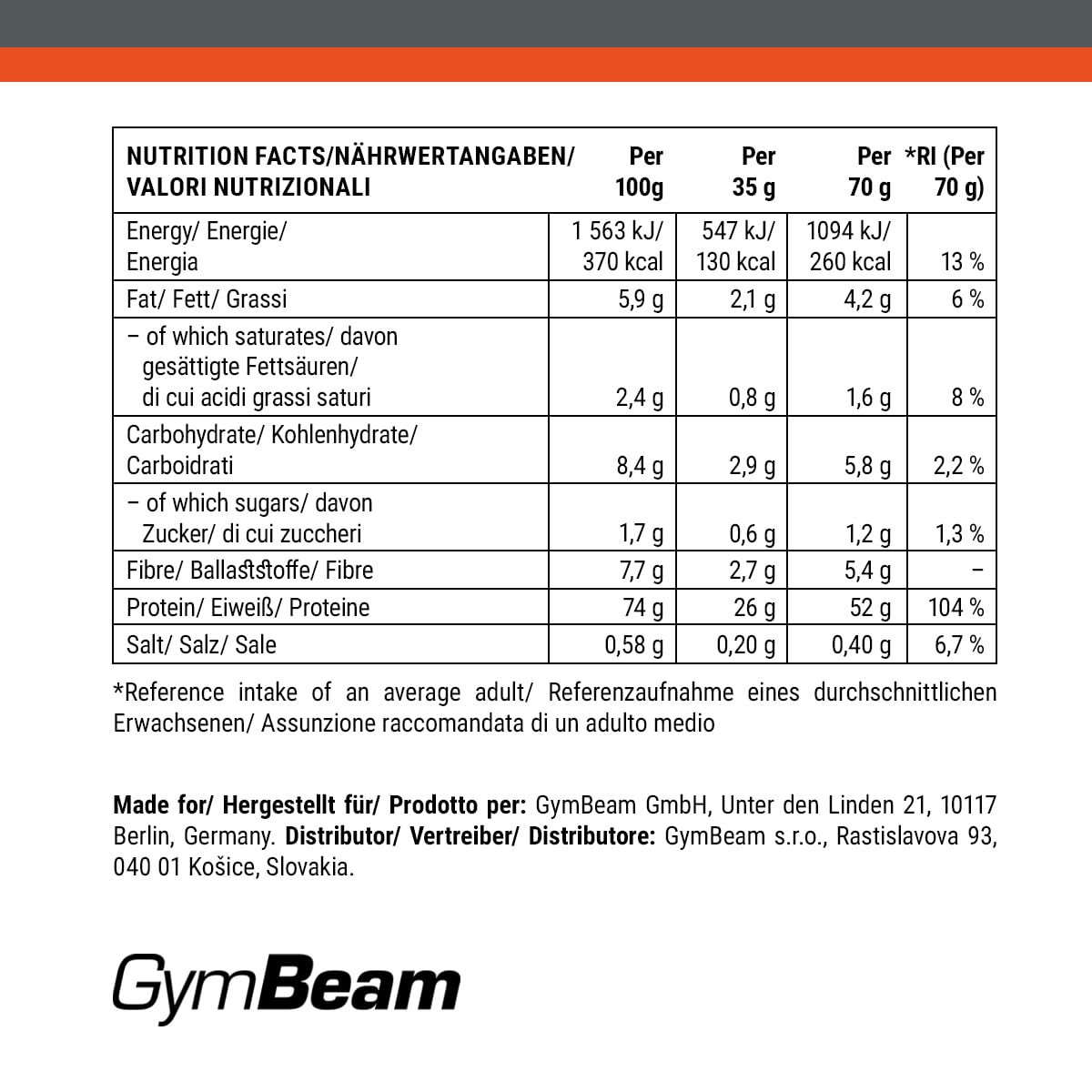 GymBeam Proteine di Riso Cioccolato 1000 g 79%
