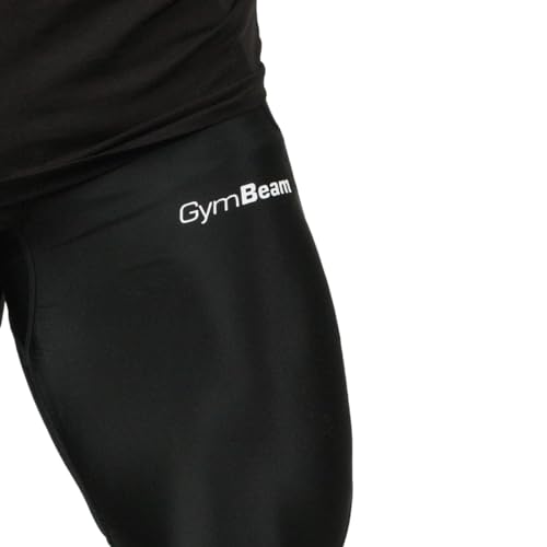 GymBeam Leggings a Compressione Uomo Collant Nero compressivi