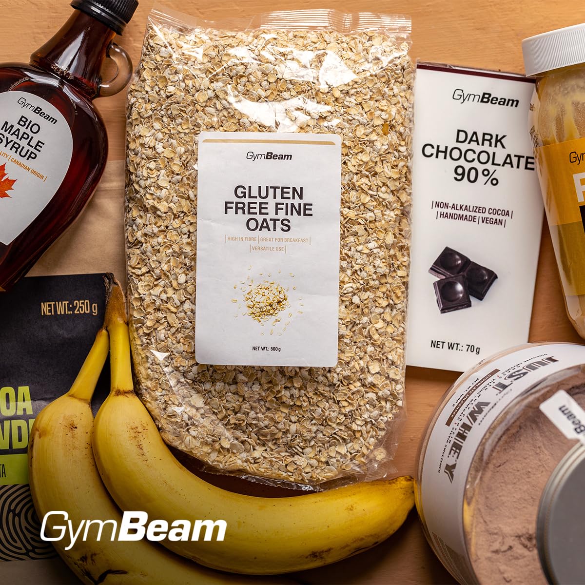 GymBeam Fiocchi di Avena Fini Senza Glutine 500g Fibre Proteine
