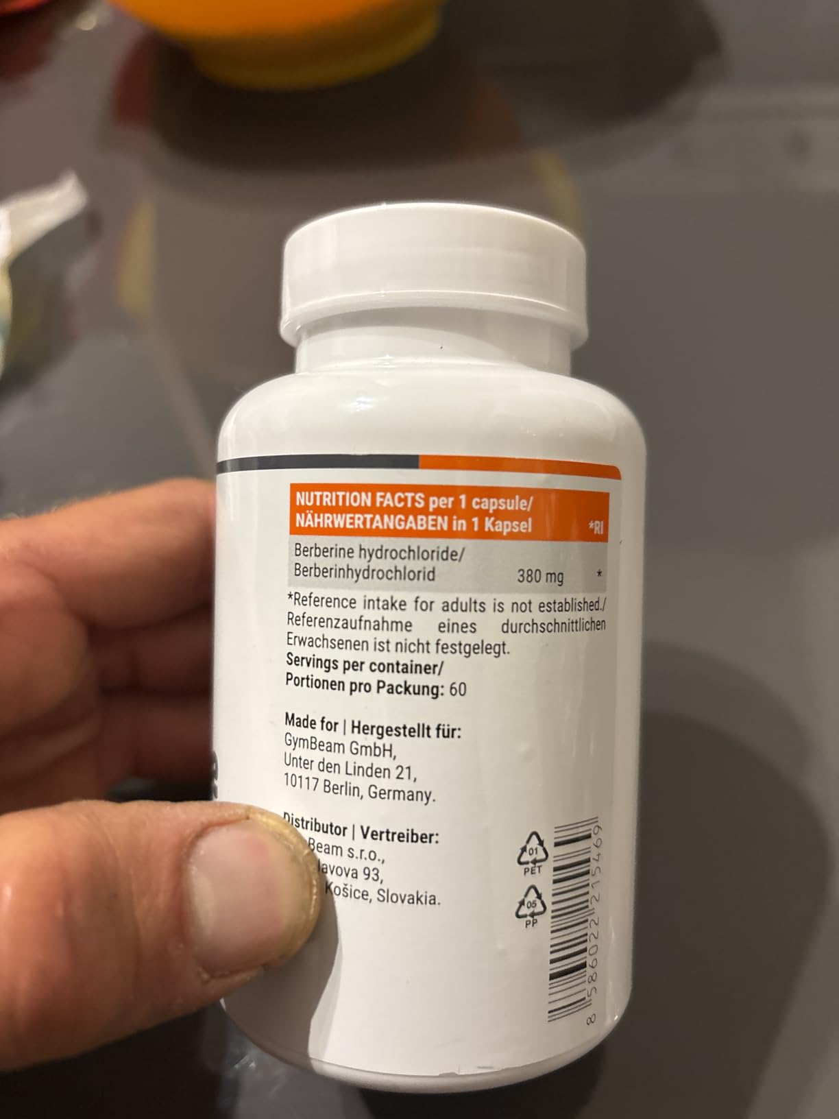 GymBeam Berberina 500mg capsule 60 cps vegano