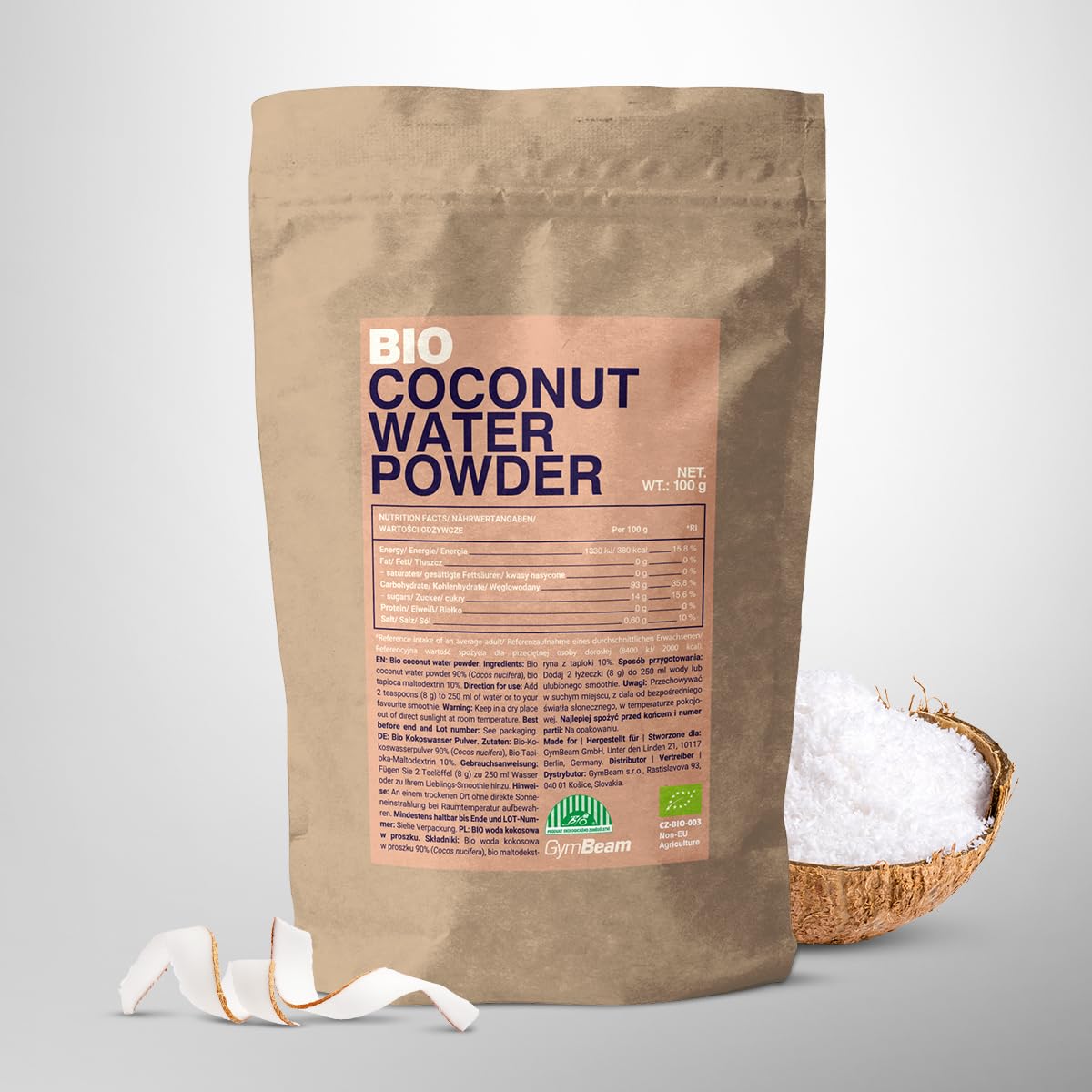 GymBeam Alimentazione Acqua di Cocco BIO polvere 100 g
