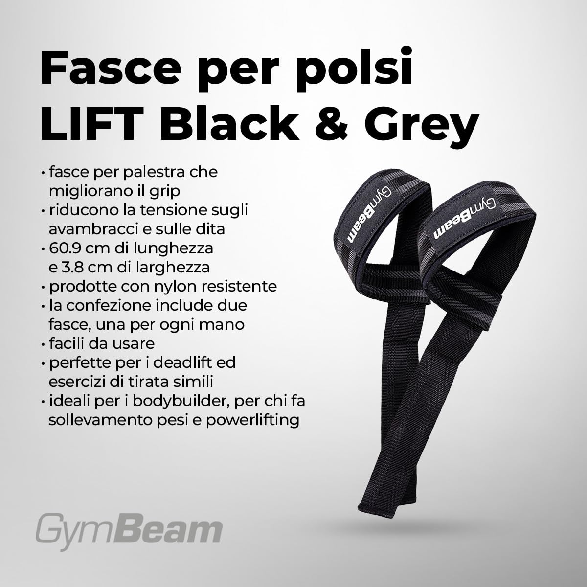 GymBeam LIFT straps palestra nylon 60,9 cm 2 pz
