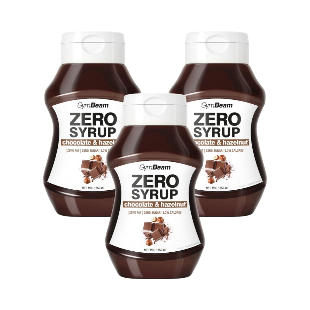 GymBeam Alimentazione Sciroppo ZERO 350 ml Cioccolato Nocciola