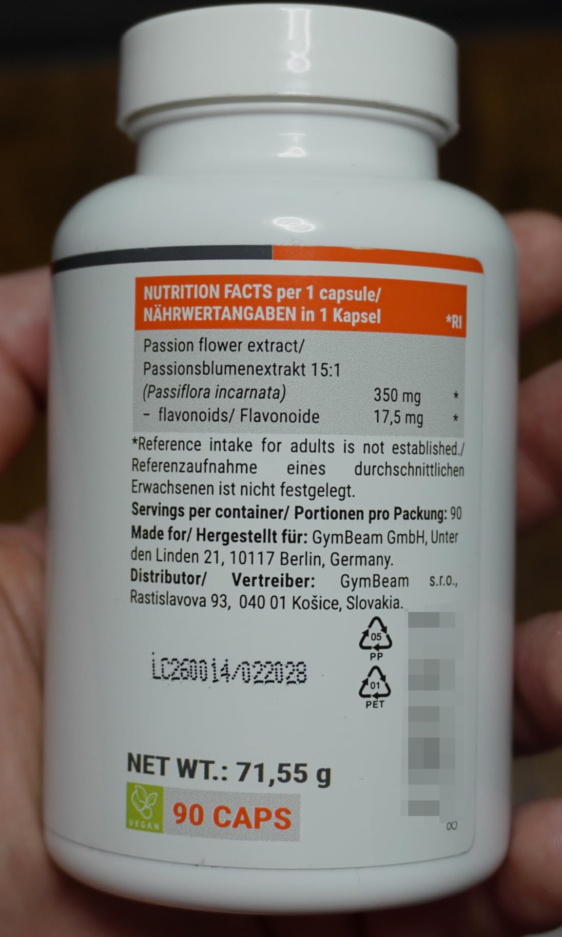 GymBeam Passiflora 90 capsule 350mg sonno e relax