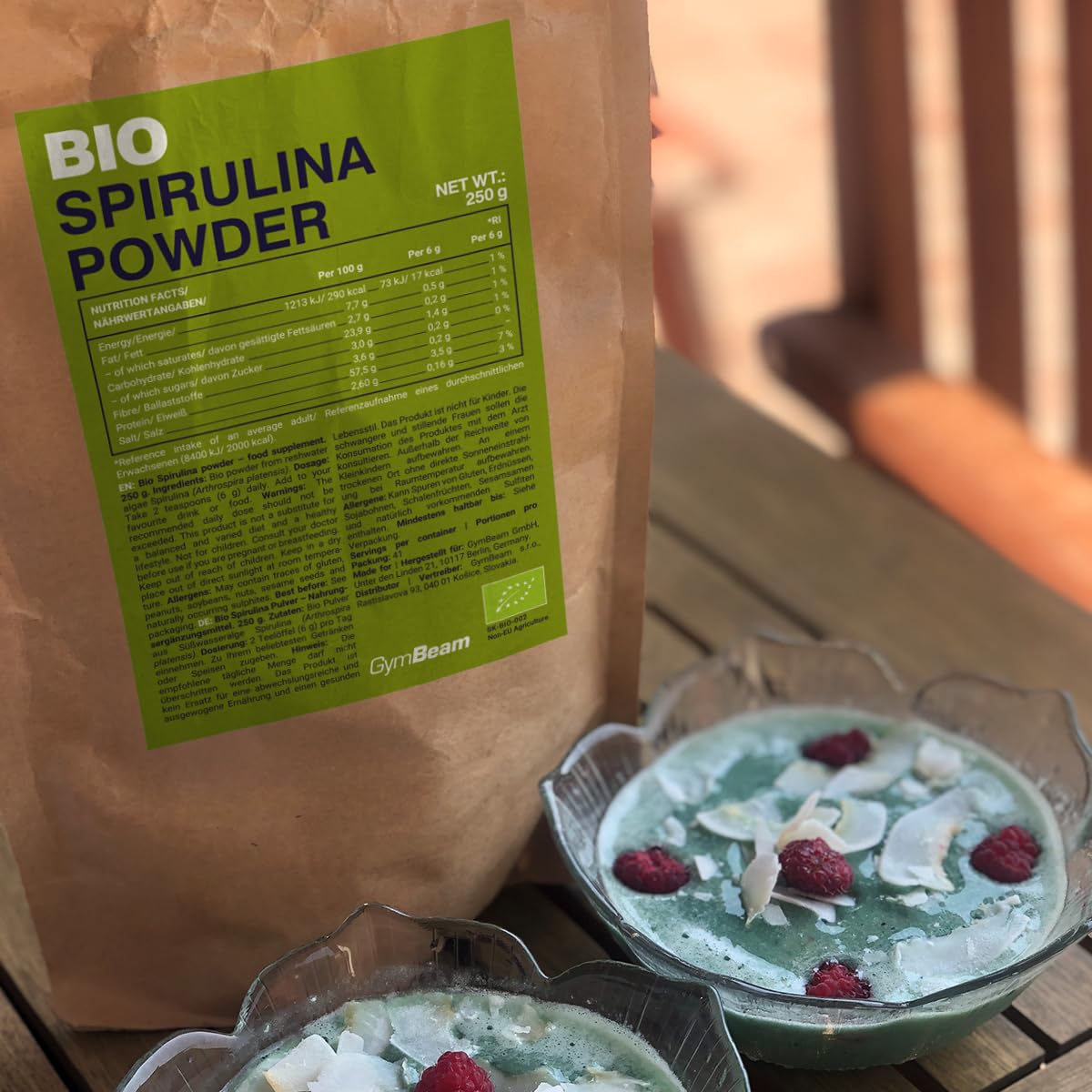 GymBeam Spirulina BIO 250 g Polvere Proteine Ferro