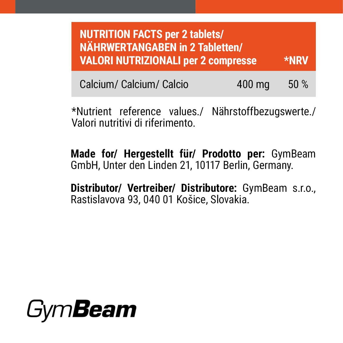 GymBeam Minerali Calcio 400 mg capsule 60 pz ossa e muscoli