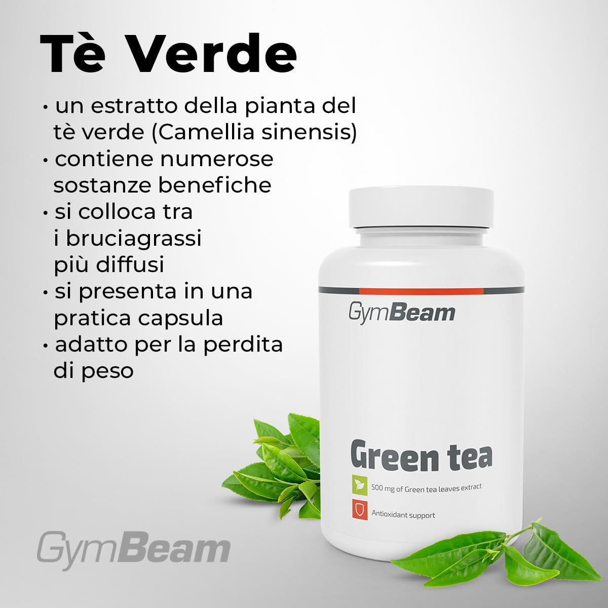 GymBeam Tè Verde 500mg 60 Capsule EGCG Metabolismo