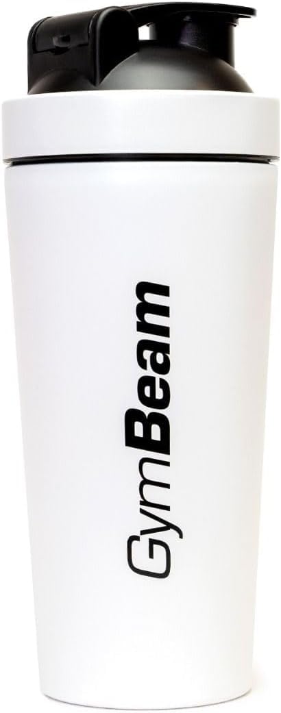 GymBeam Steel Shaker Proteine 750 ml Bianco Acciaio
