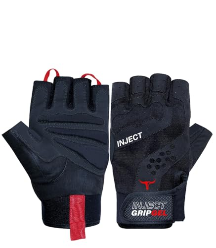 Inject Training Grip Gel guanti allenamento neri gel rosso
