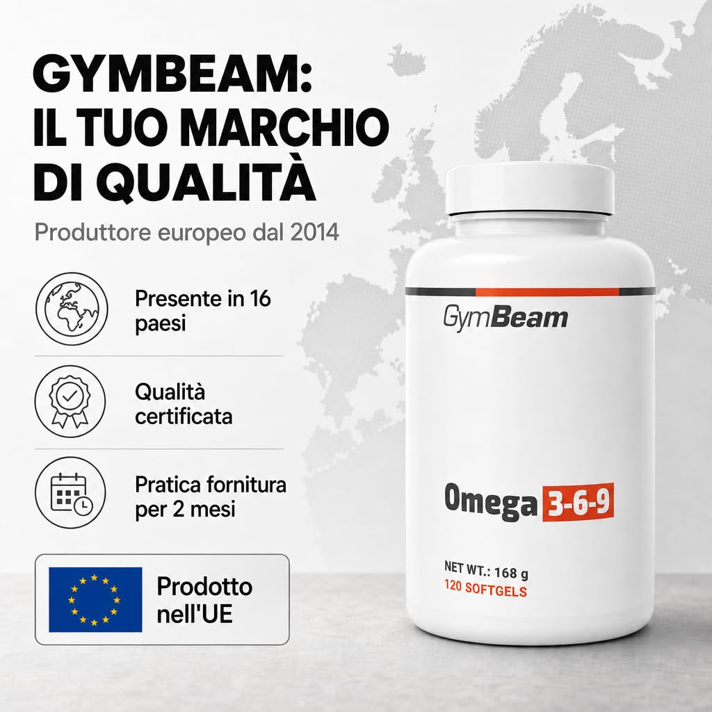 GymBeam Grassi Sani Omega 3-6-9 120 cps EPA DHA