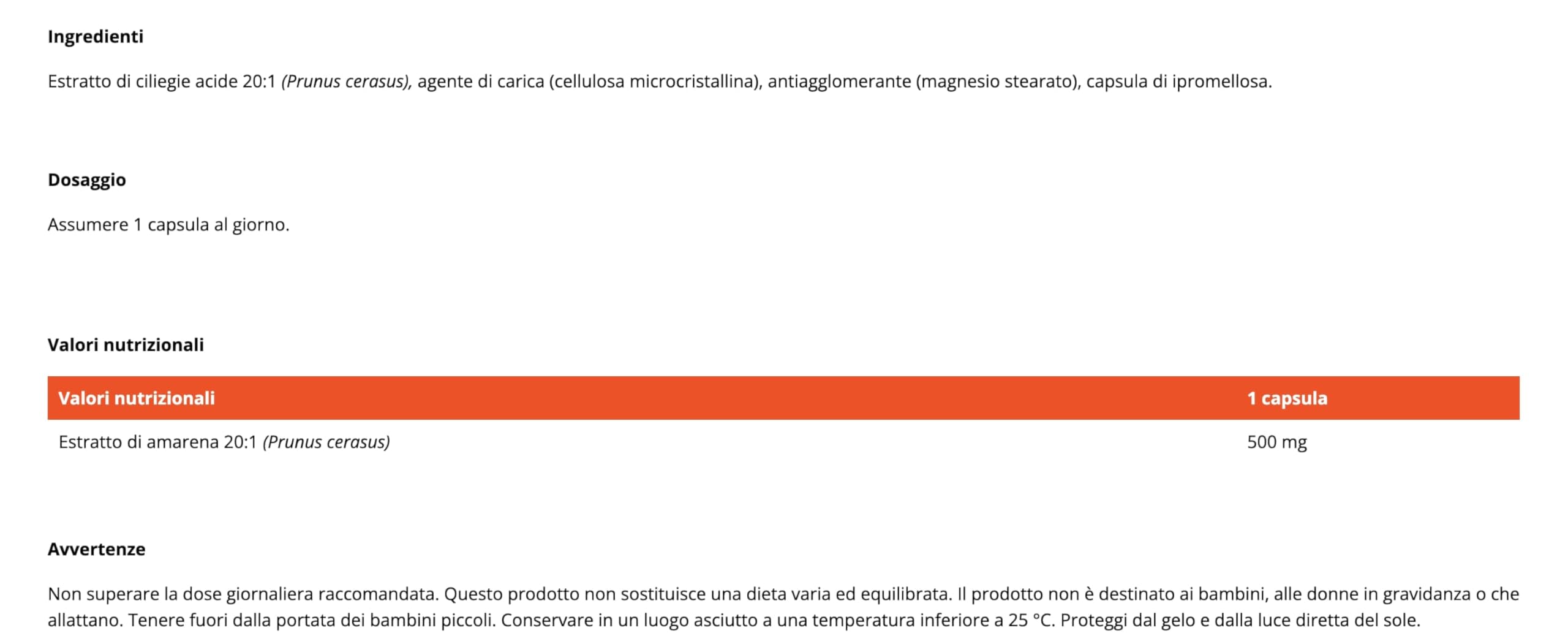 GymBeam Estratto Amarena 500 mg 90 Capsule Antiossidante