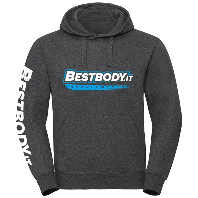 Best Body Felpa Uomo Grigio Scuro Cotone Tg L con Cappuccio