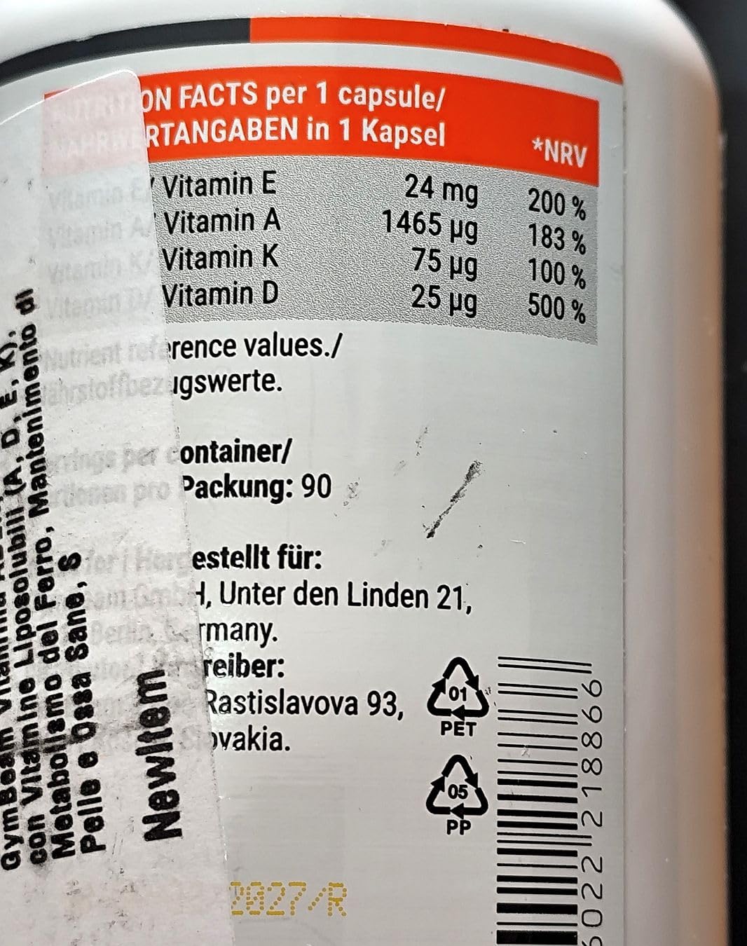 GymBeam Vitamine ADEK 90 Capsule Liposolubili A D E K