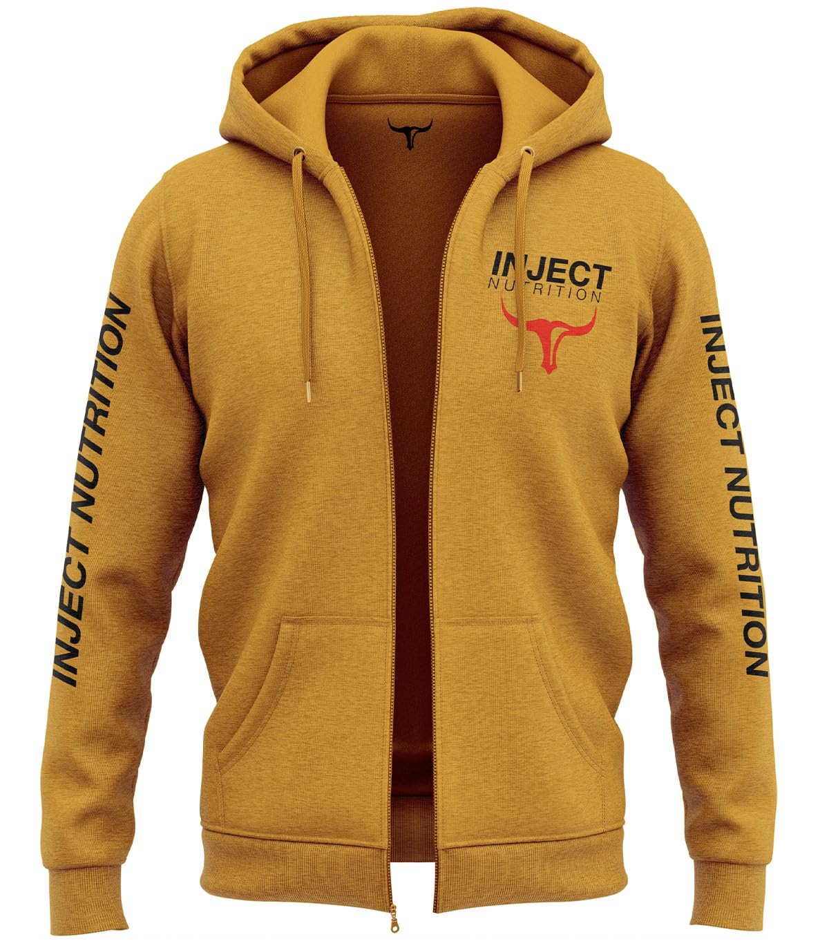 INJECT NUTRITION Felpe ZIP Felpa Cappuccio Zip Ocra Logo Toro