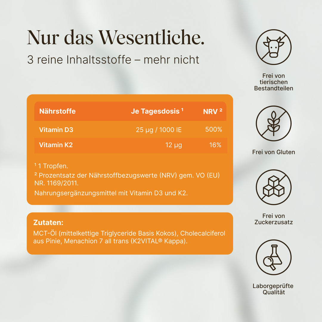 Vetain D3 K2 gocce vegane 1000 UI vitamina D3