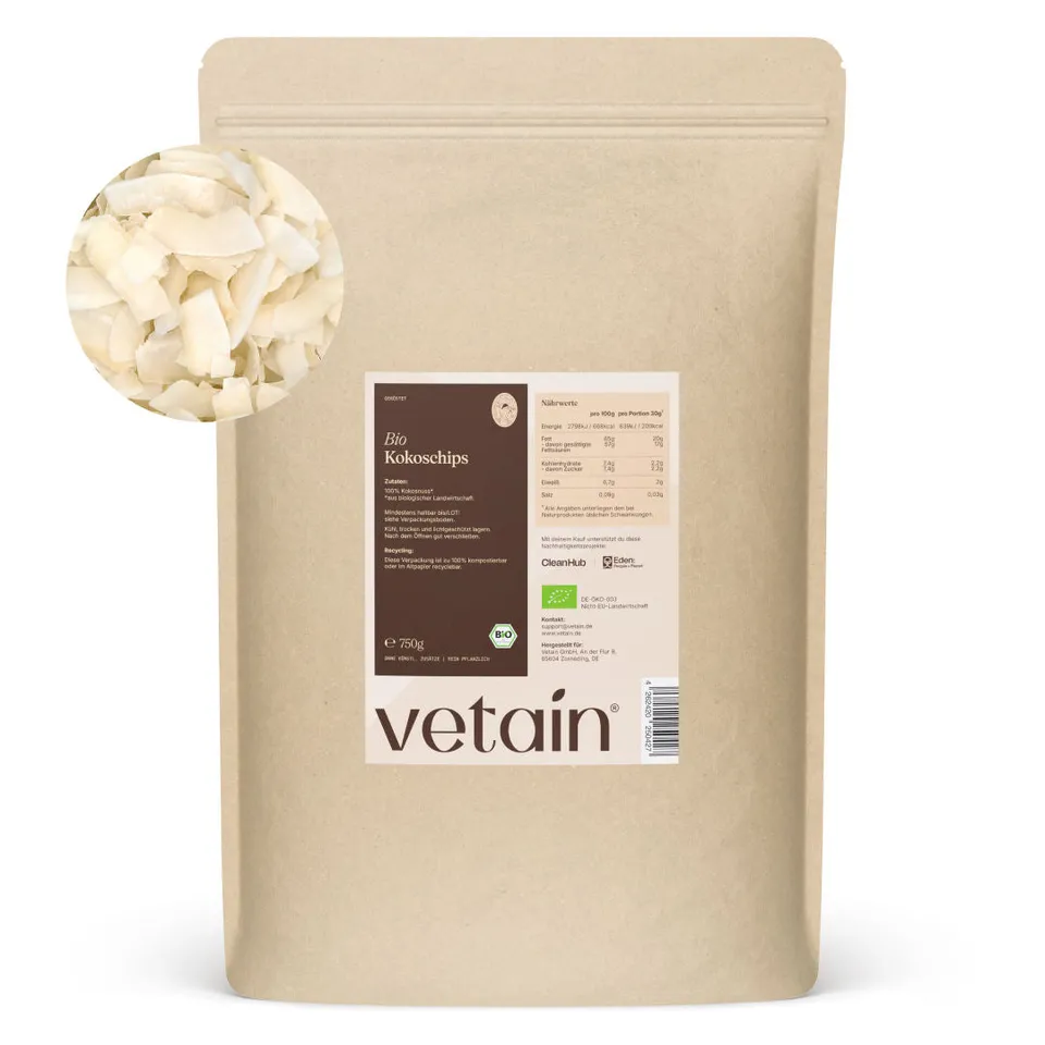 Vetain Snacks chips cocco tostato BIO 750g