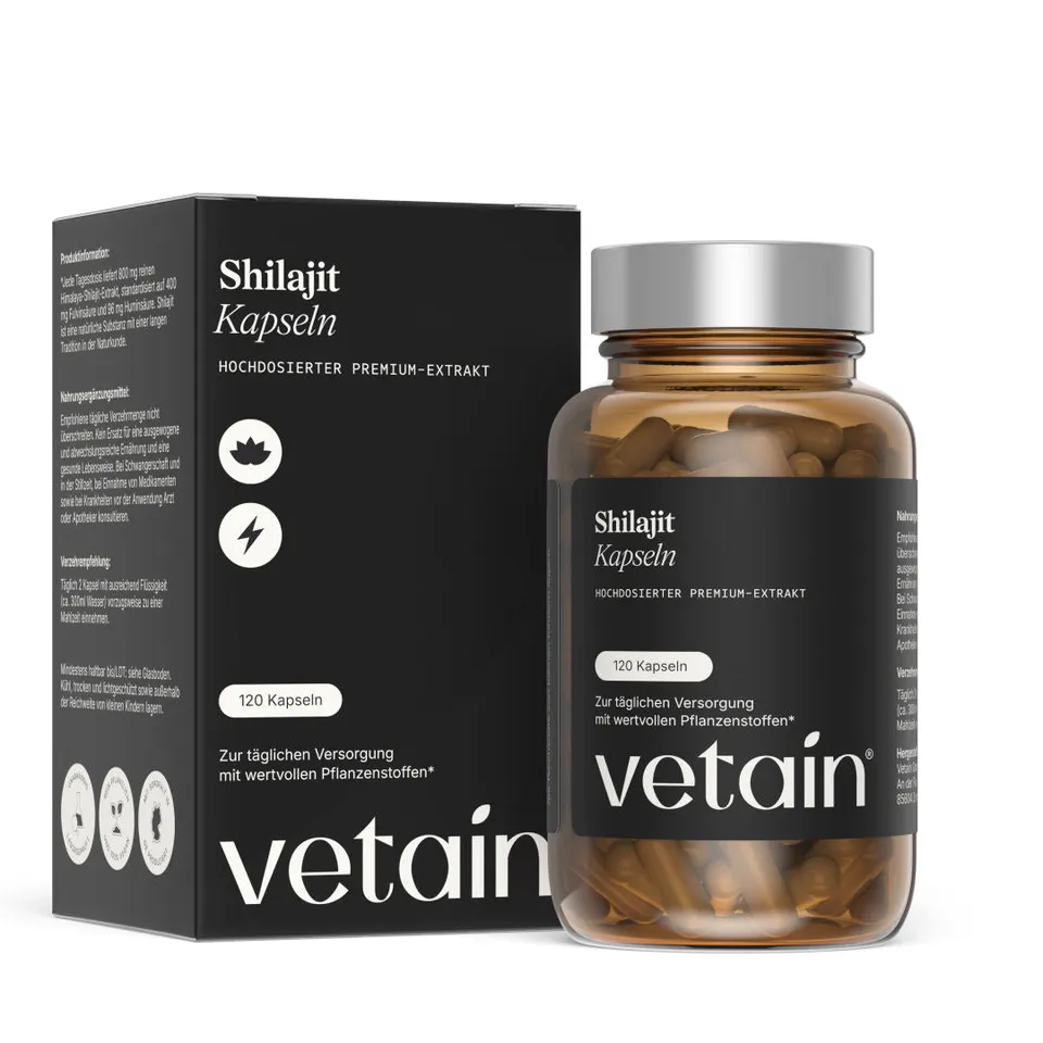 Vetain Shilajit 120 capsule integratore vegano 50% fulvico