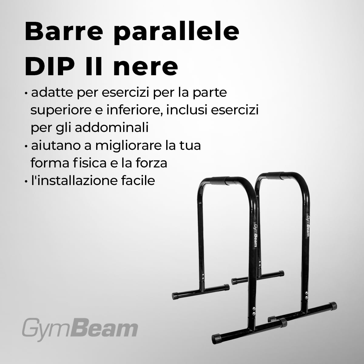 GymBeam DIP II Parallele Calisthenics Nere Allenamento Casa