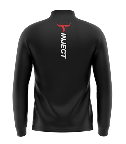 INJECT Raglan Giacca Sportiva Zip Nero Logo Rosso