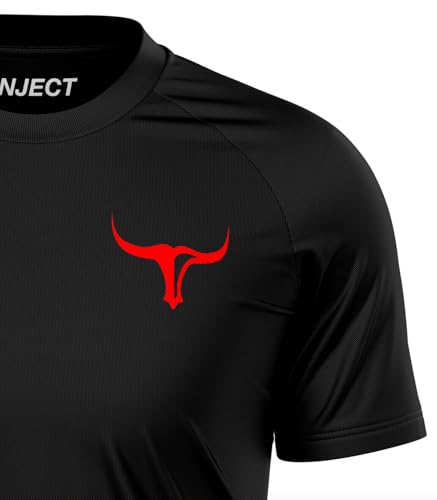 Inject Nutrition T-Shirt da Allenamento Maglietta Nera Poliestere
