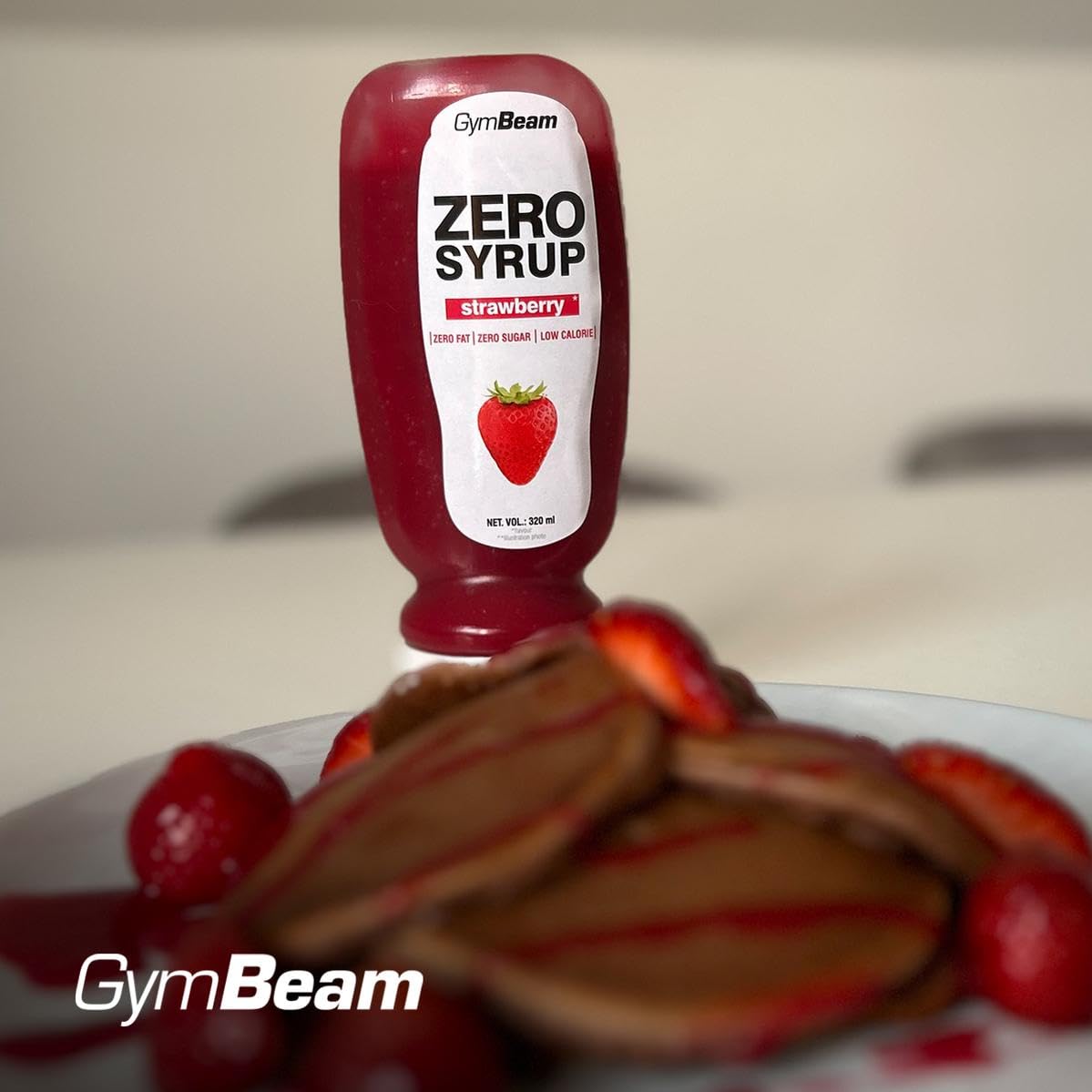 GymBeam Sciroppo ZERO Fragola 320 ml Dolcificante Zero Calorie