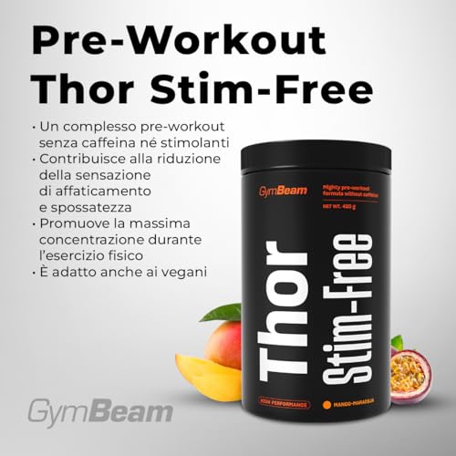 GymBeam Thor Stim-Free Pre Workout 420g Mango-Maracuja