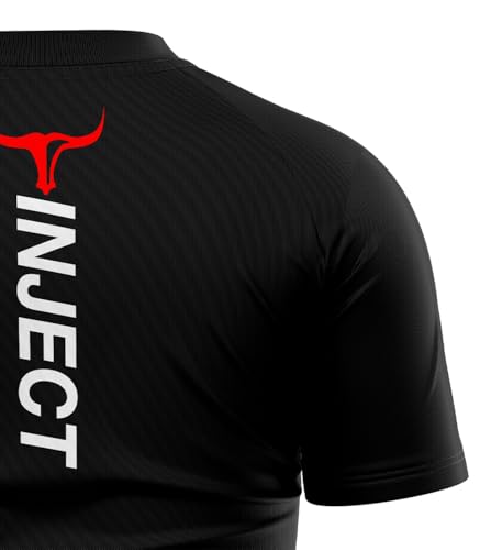Inject Nutrition T-Shirt da Allenamento Maglietta Nera Poliestere