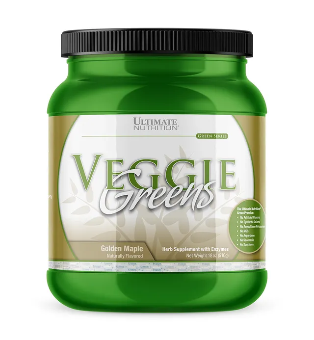 Ultimate Nutrition Veggie Greens polvere gusto Golden Maple vegan
