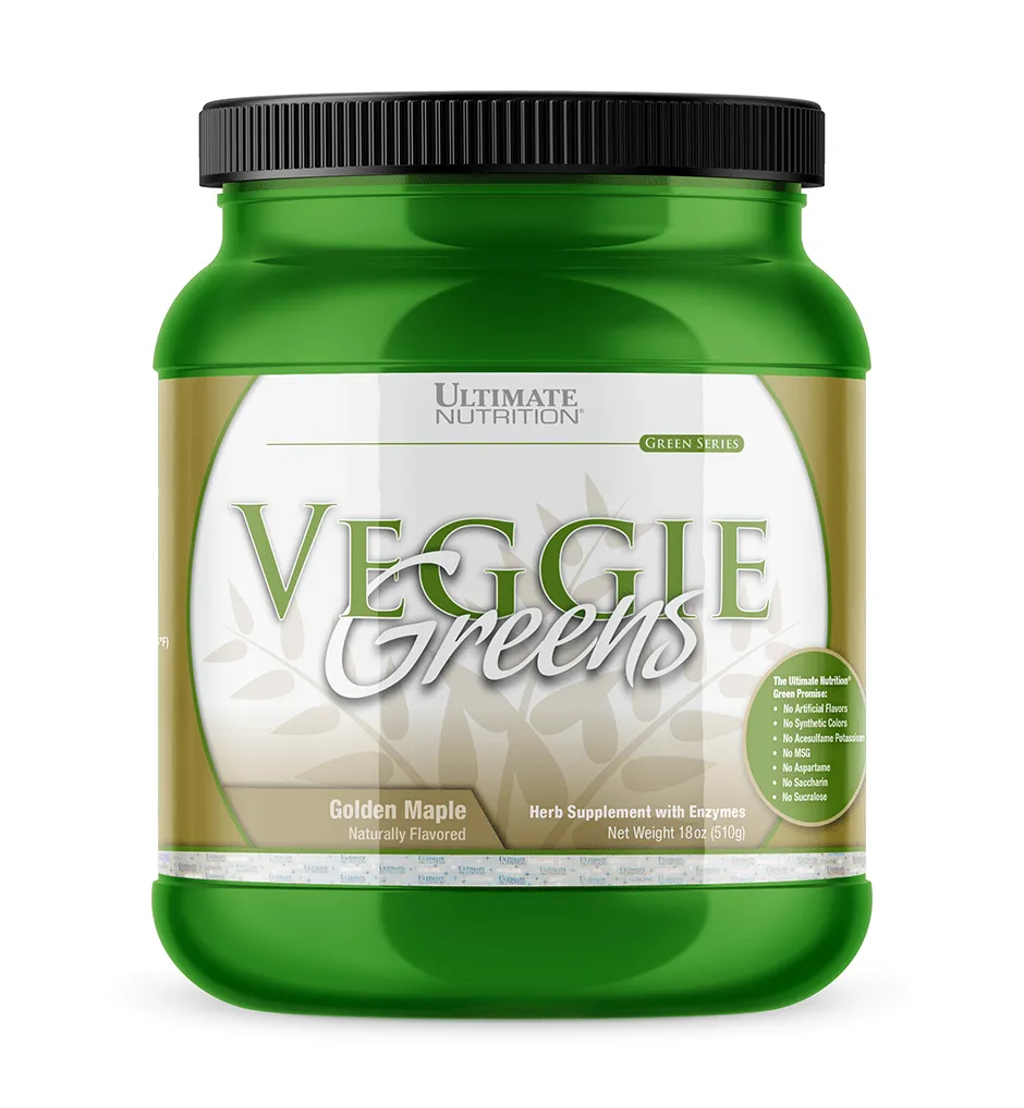 Ultimate Nutrition Veggie Greens polvere gusto Golden Maple vegan