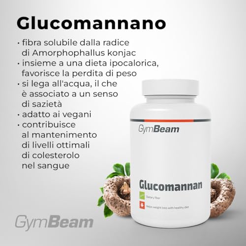 GymBeam Bruciagrassi Glucomannano 120 cpr integratore fibra sazietà