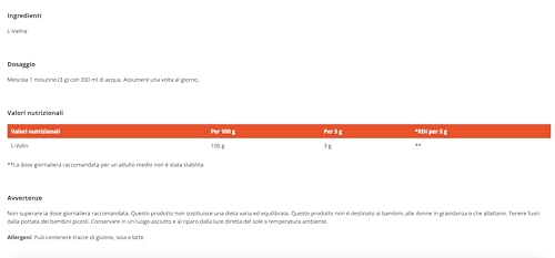 GymBeam L-Valina Polvere Aminoacido Vegano 250g Recupero
