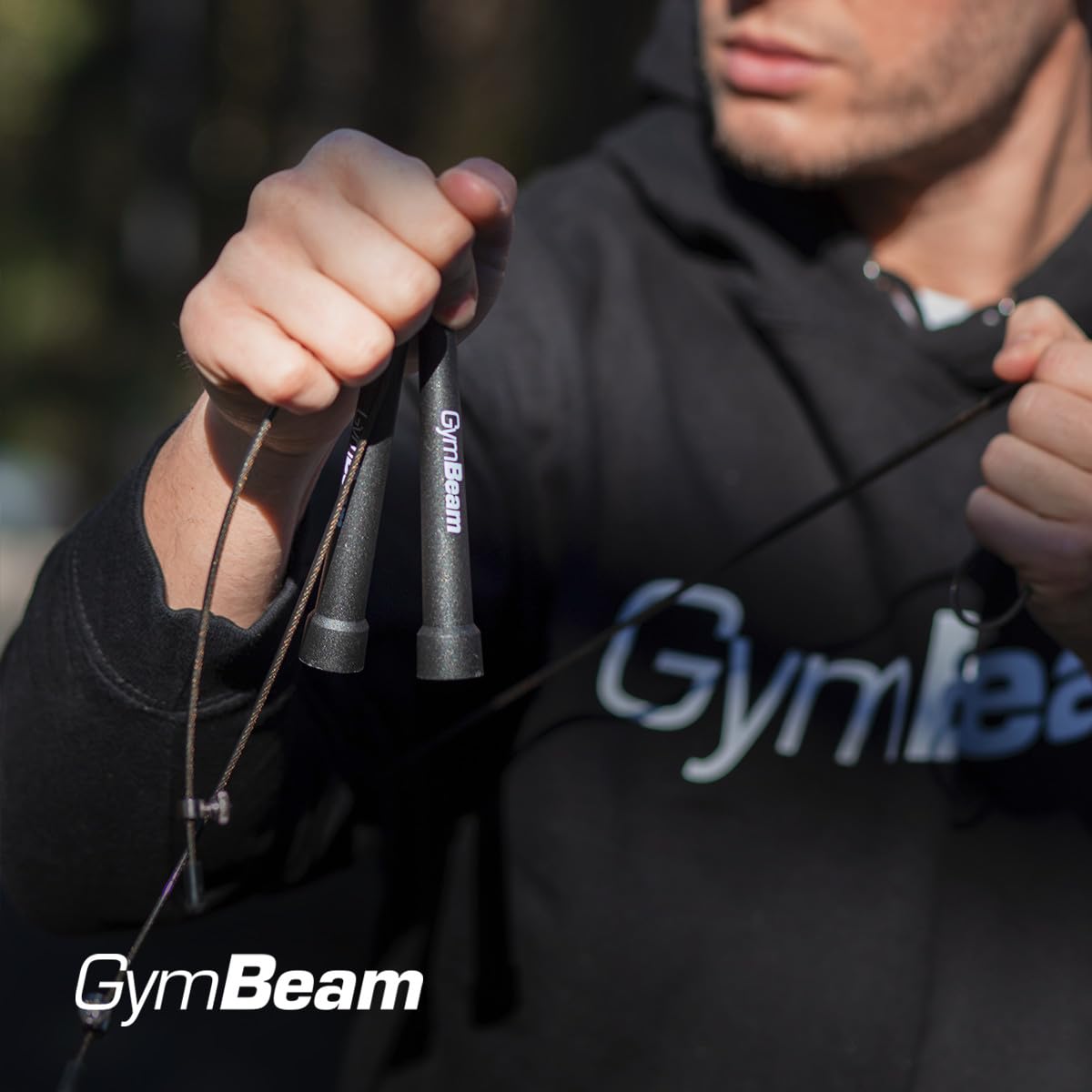 GymBeam Corda Saltare 301cm Acciaio Regolabile Nera Cardio HIIT