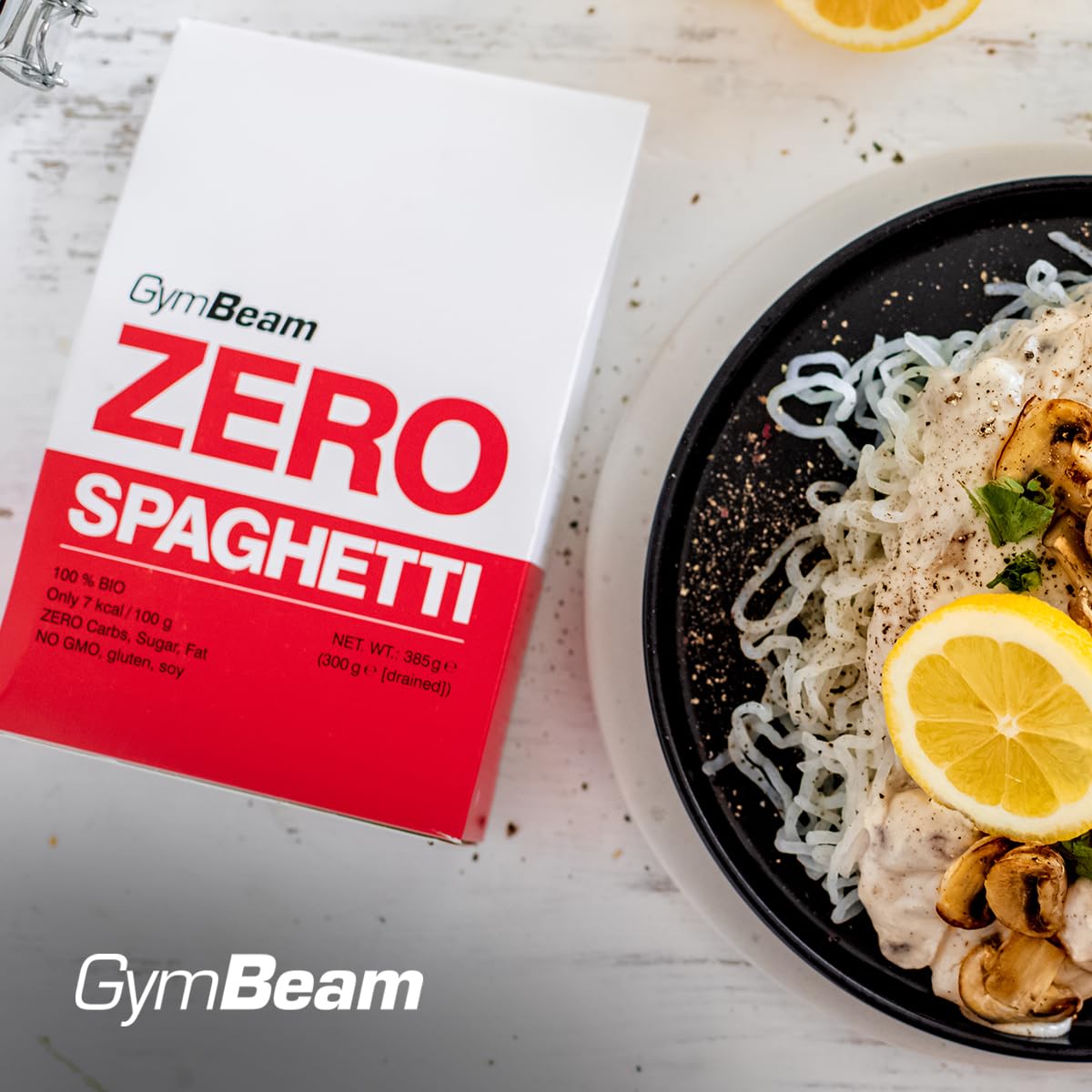 GymBeam Spaghetti Zero BIO Pasta Konjac 10x385g Senza Glutine