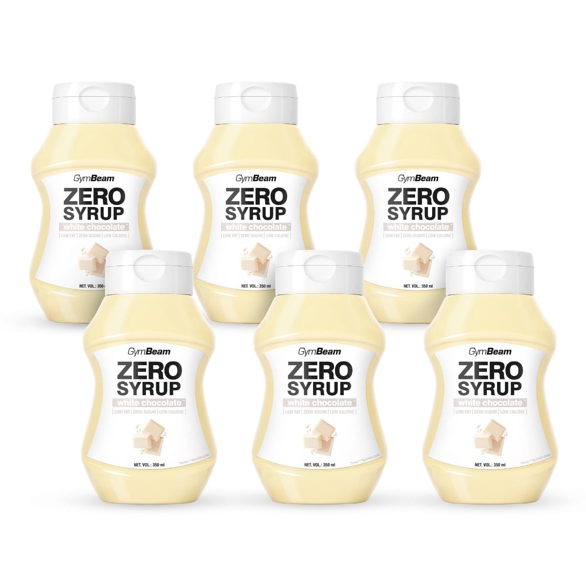 GymBeam Sciroppo Zero 350ml White Chocolate Zero Zuccheri
