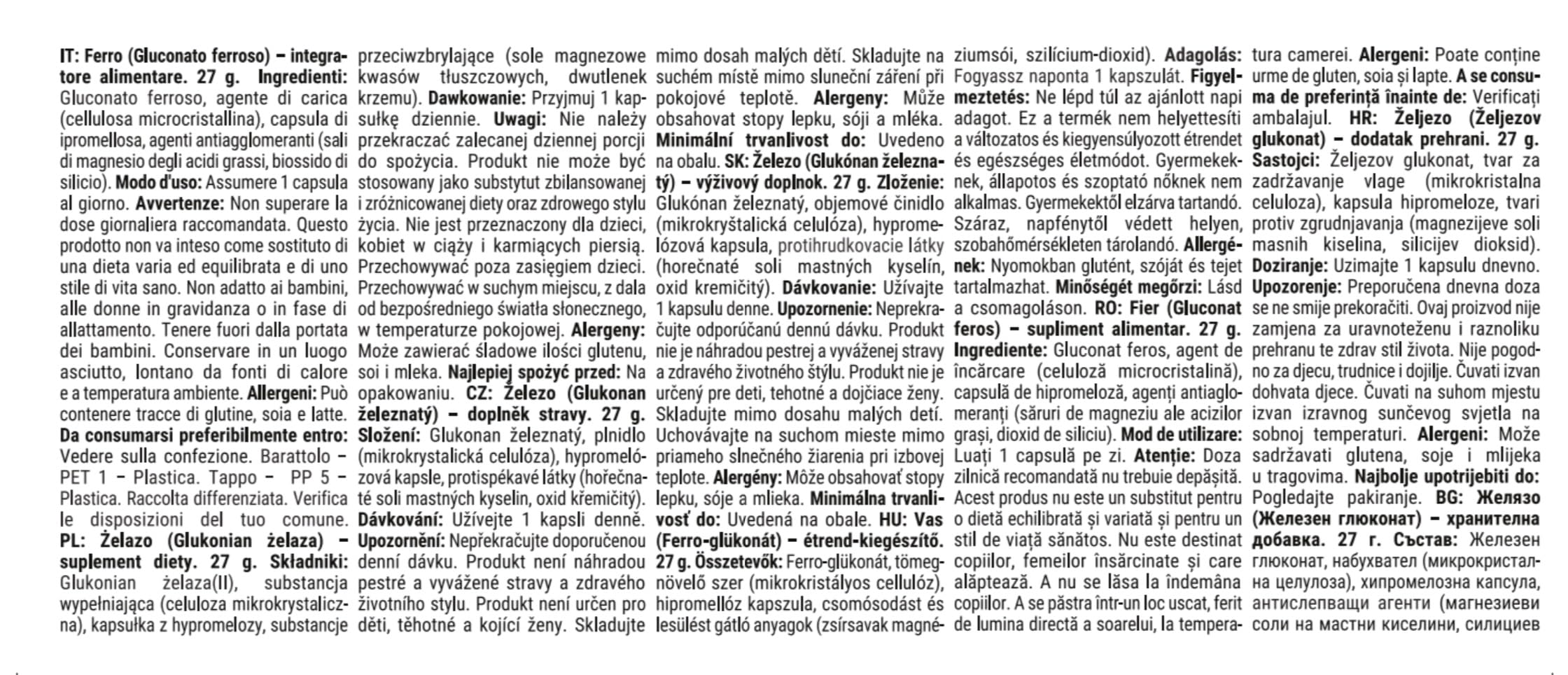 GymBeam Gluconato Ferroso 90 capsule ferro organico