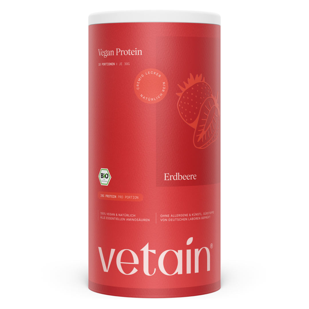 Vetain Protein Fragola Vegane Bio 540 g Proteine in Polvere