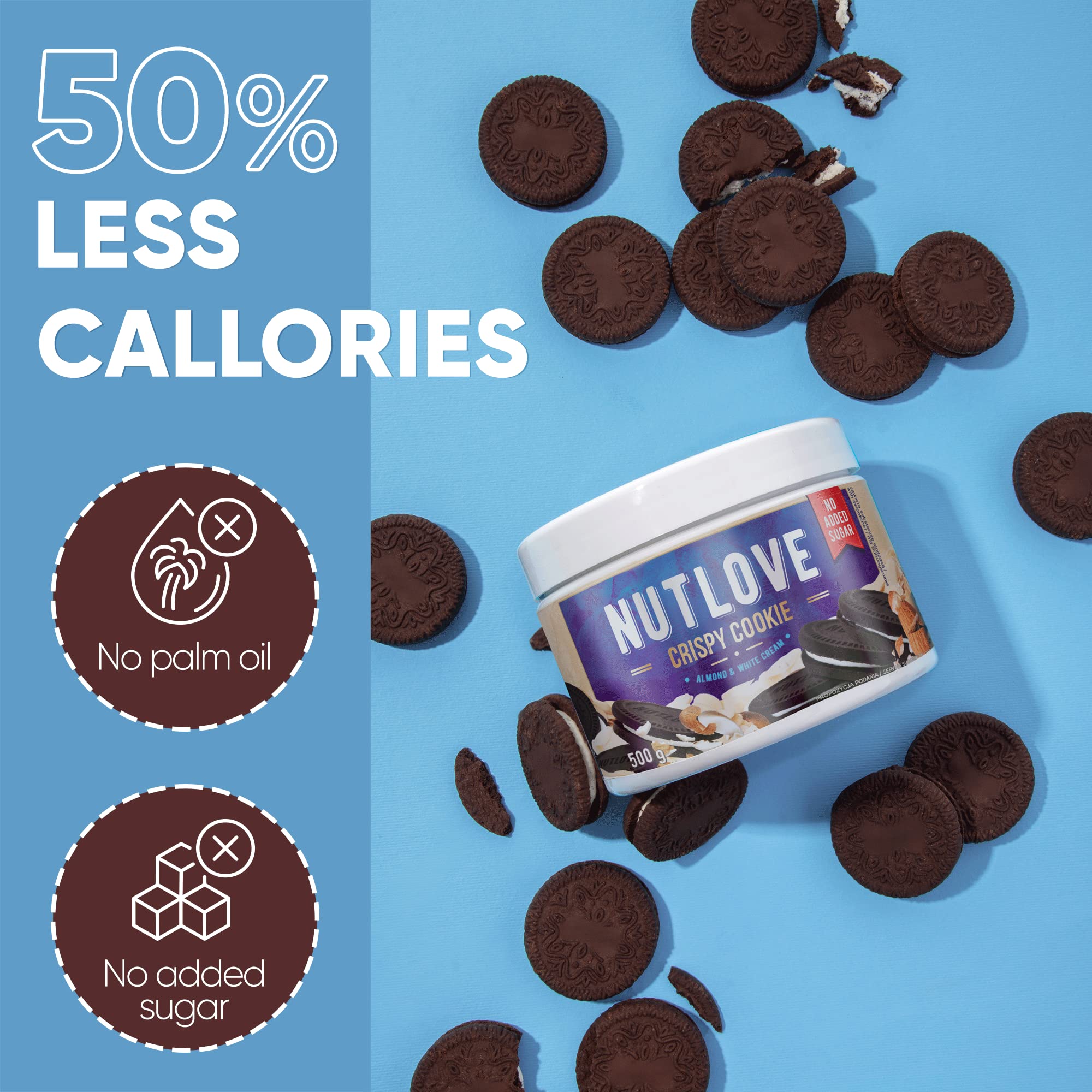 AllNutrition Nutlove Crispy Cookie Crema 500g Senza Zucchero
