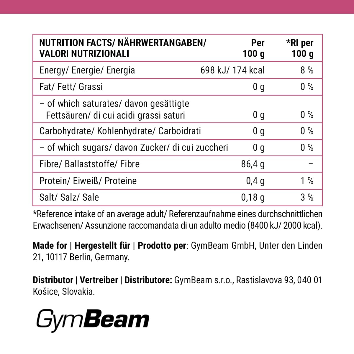 GymBeam Agar Addensante Vegetale 50 g Vegano Senza Zucchero