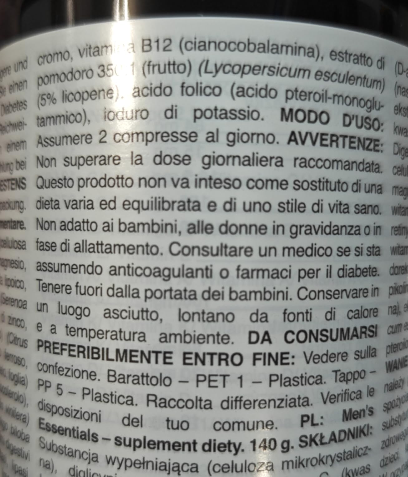 GymBeam Multivitaminico Uomo Multivitaminico 120 cpr 27 ingredienti