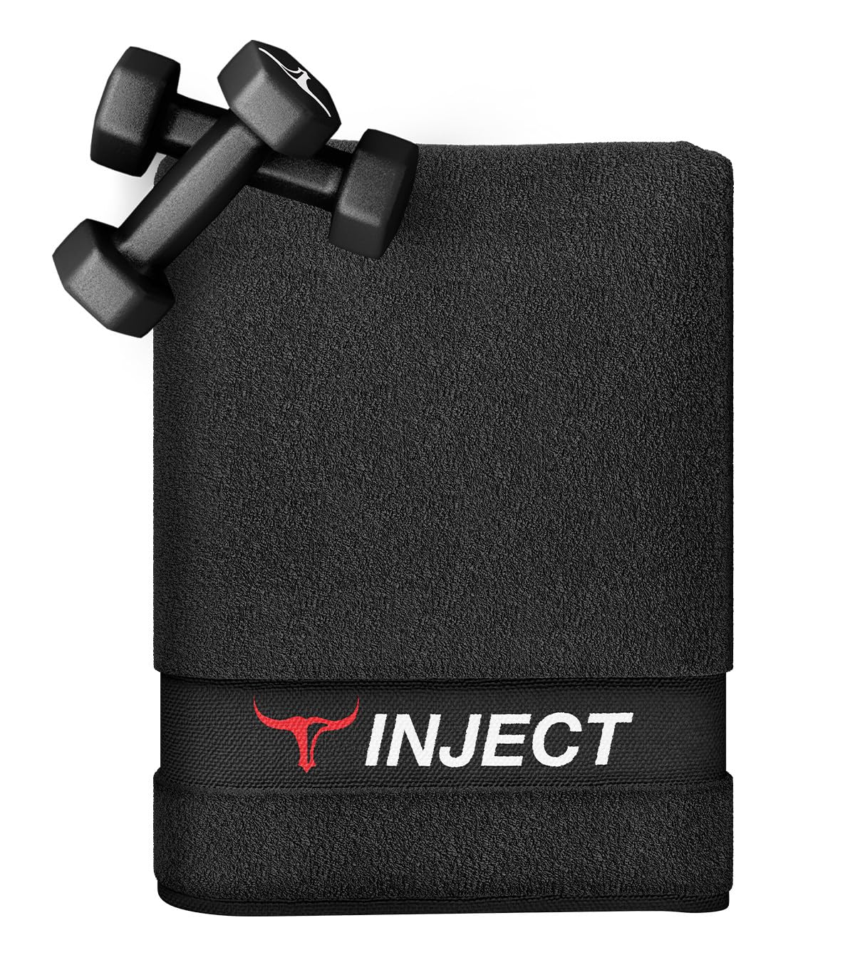 Inject Nutrition Accessori Asciugamano Nero 50x100 Cotone