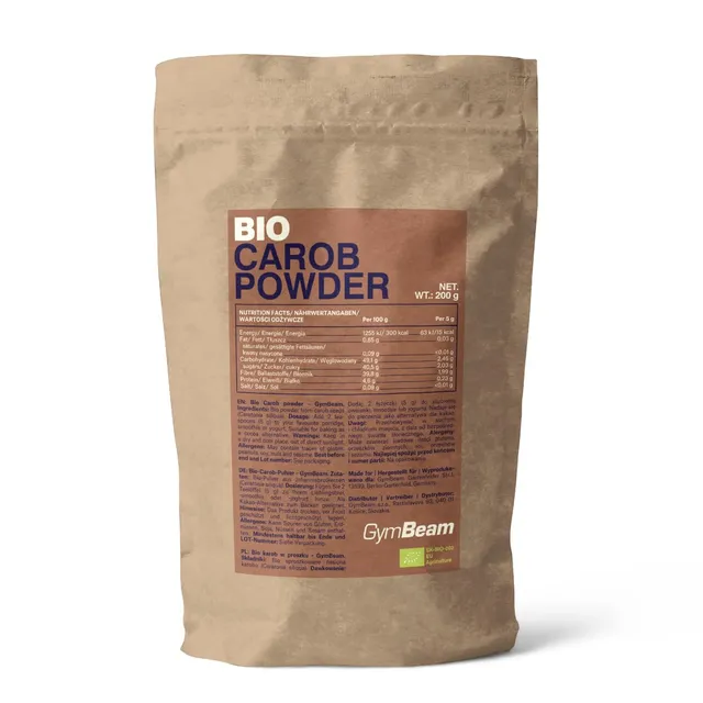 GymBeam Farina di Carruba BIO 200g polvere senza zuccheri aggiunti