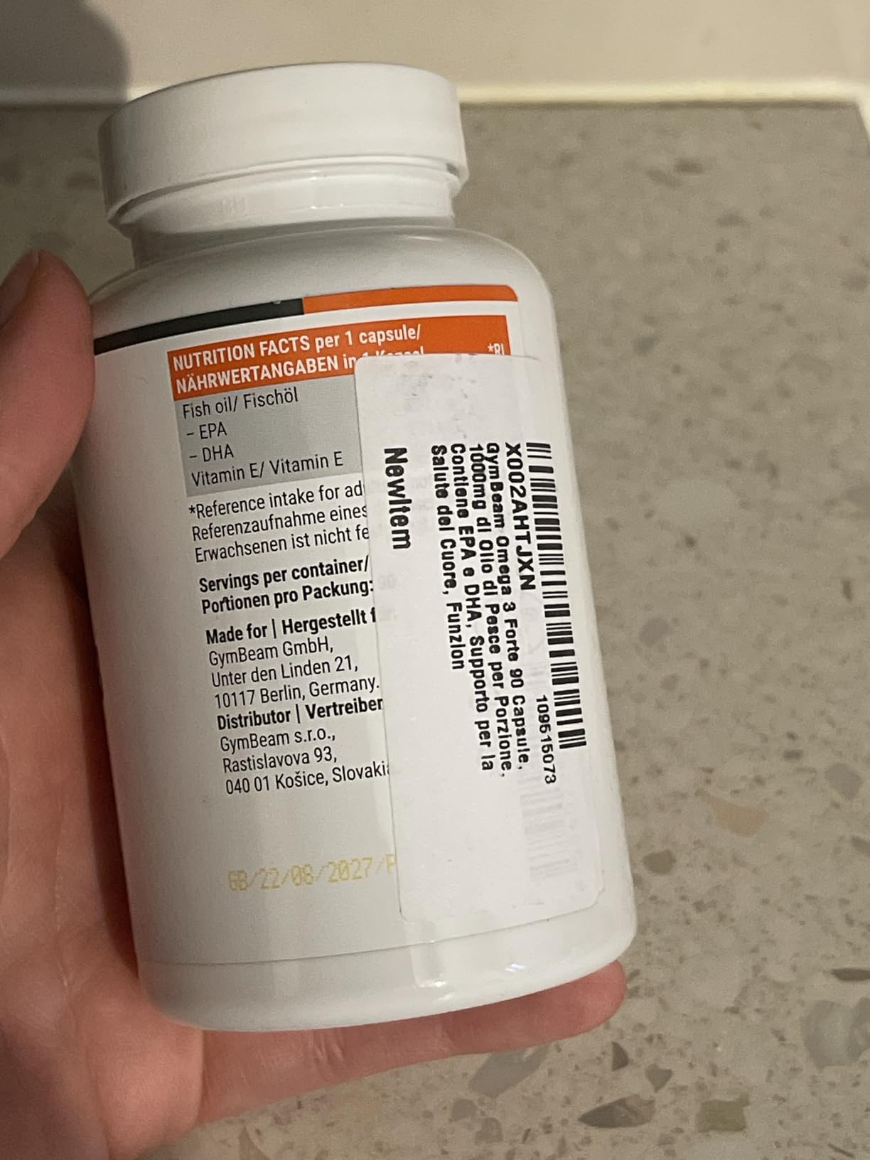 GymBeam Omega 3 Forte 90 Capsule Olio Pesce EPA DHA