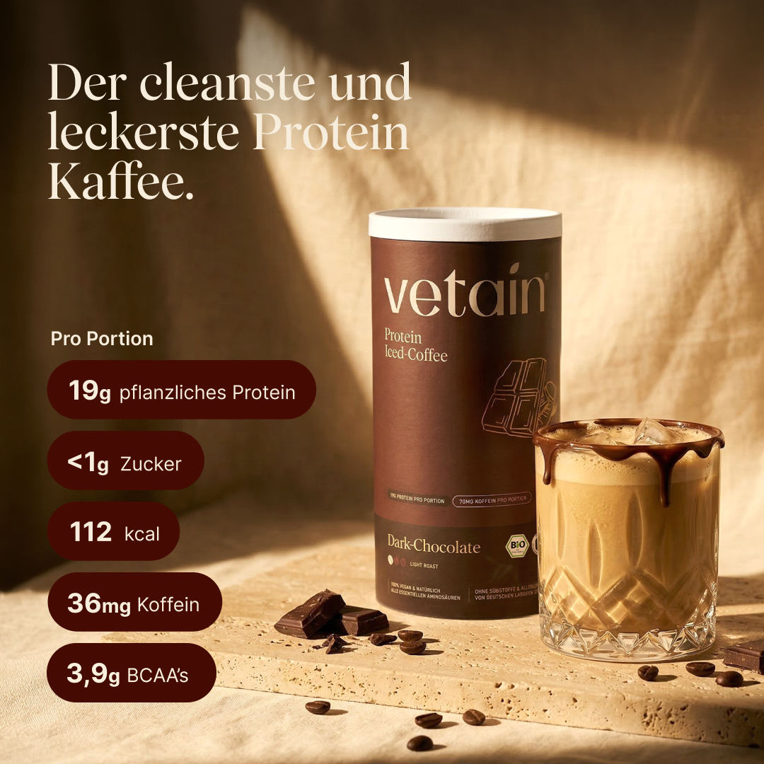 Vetain Protein Iced Coffee proteine vegane 540g dark chocolate
