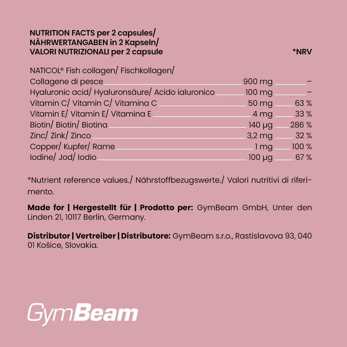 GymBeam Marine Beauty 120 capsule collagene marino donna